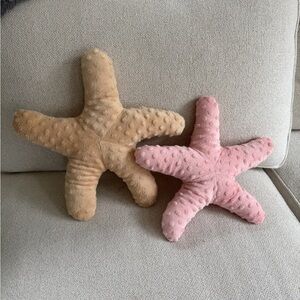 Minky Dot Starfish Pillows Handmade